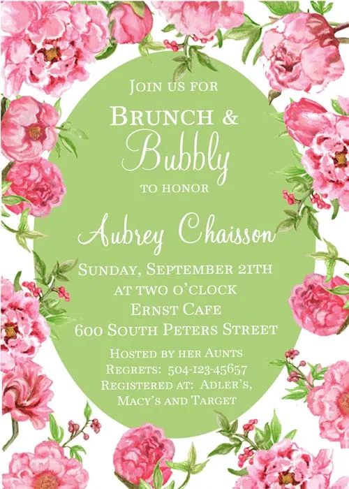 PINK ROSES CUSTOM INVITATION