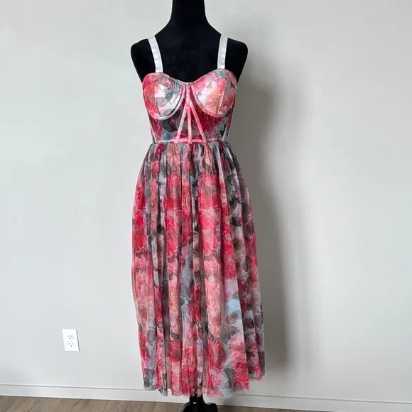 Pink Sleeveless Sundress with Sweetheart Neckline for Prom