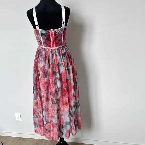 Pink Sleeveless Sundress with Sweetheart Neckline for Prom