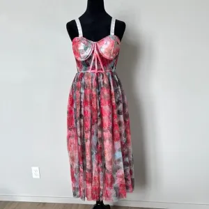 Pink Sleeveless Sundress with Sweetheart Neckline for Prom