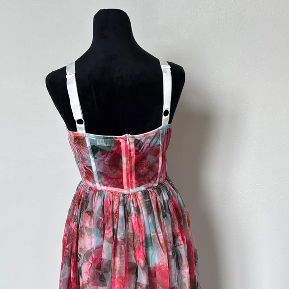 Pink Sleeveless Sundress with Sweetheart Neckline for Prom