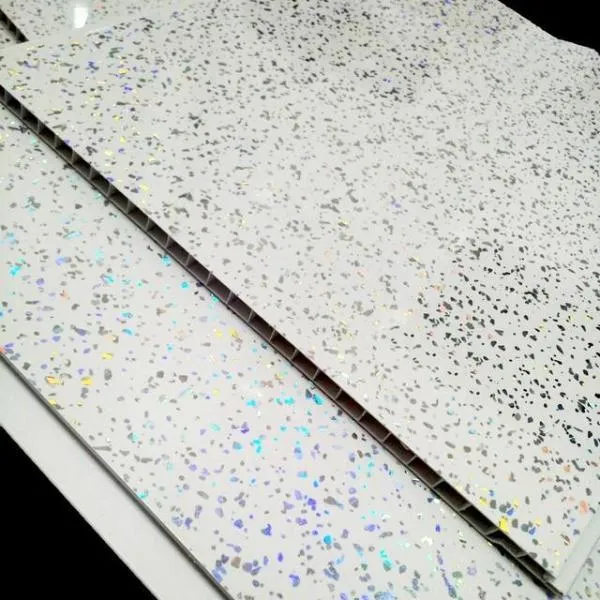 Platinum White Sparkle Bathroom Wall Panels PVC 8mm Thick Cladding 2.6m x 250mm