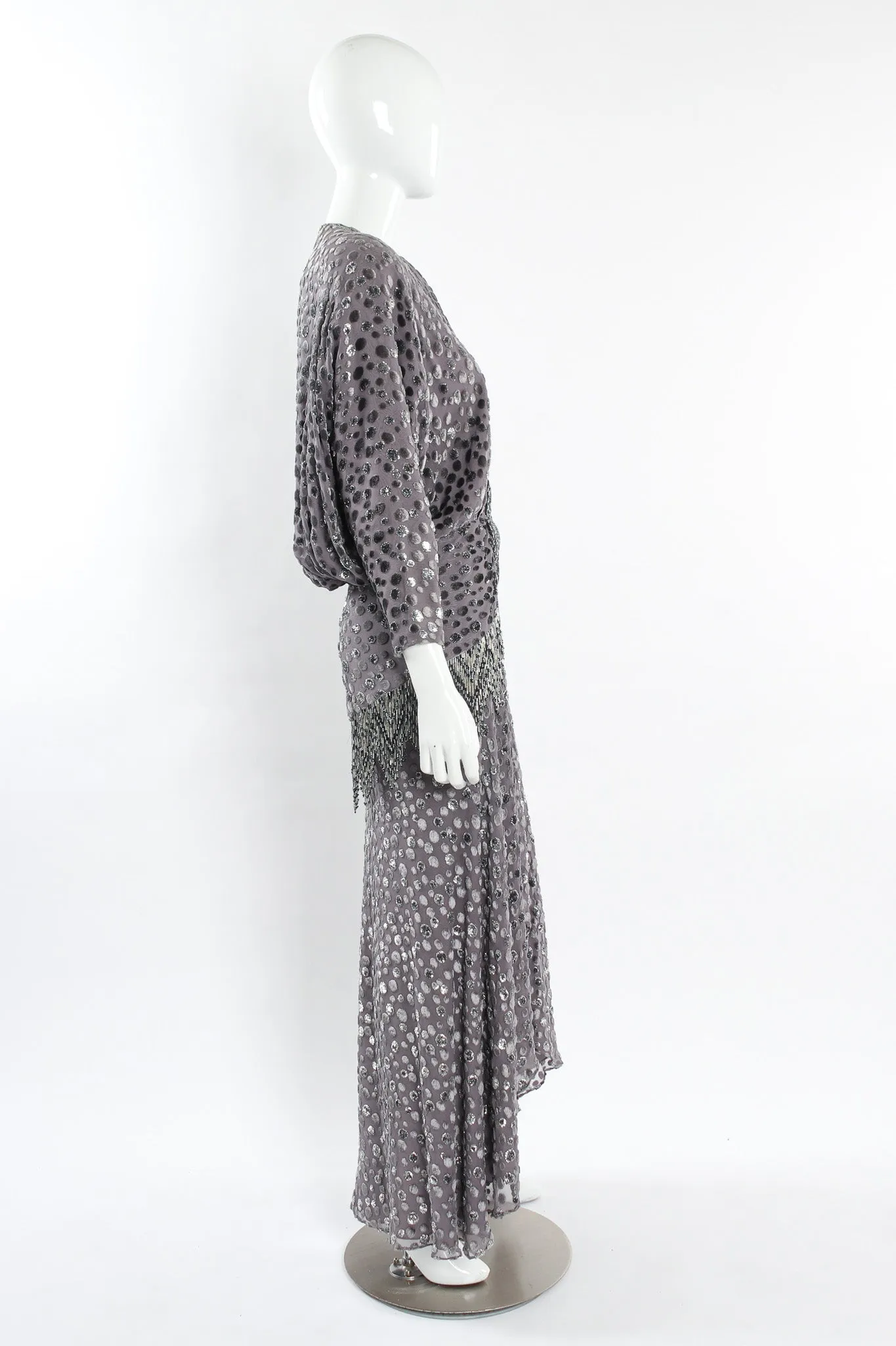 Polka Dot Beaded Silk Dress