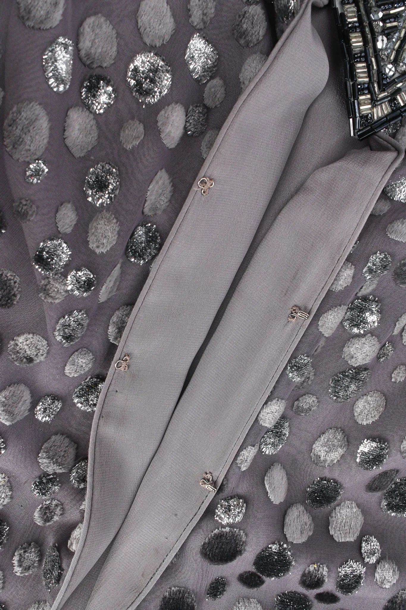 Polka Dot Beaded Silk Dress