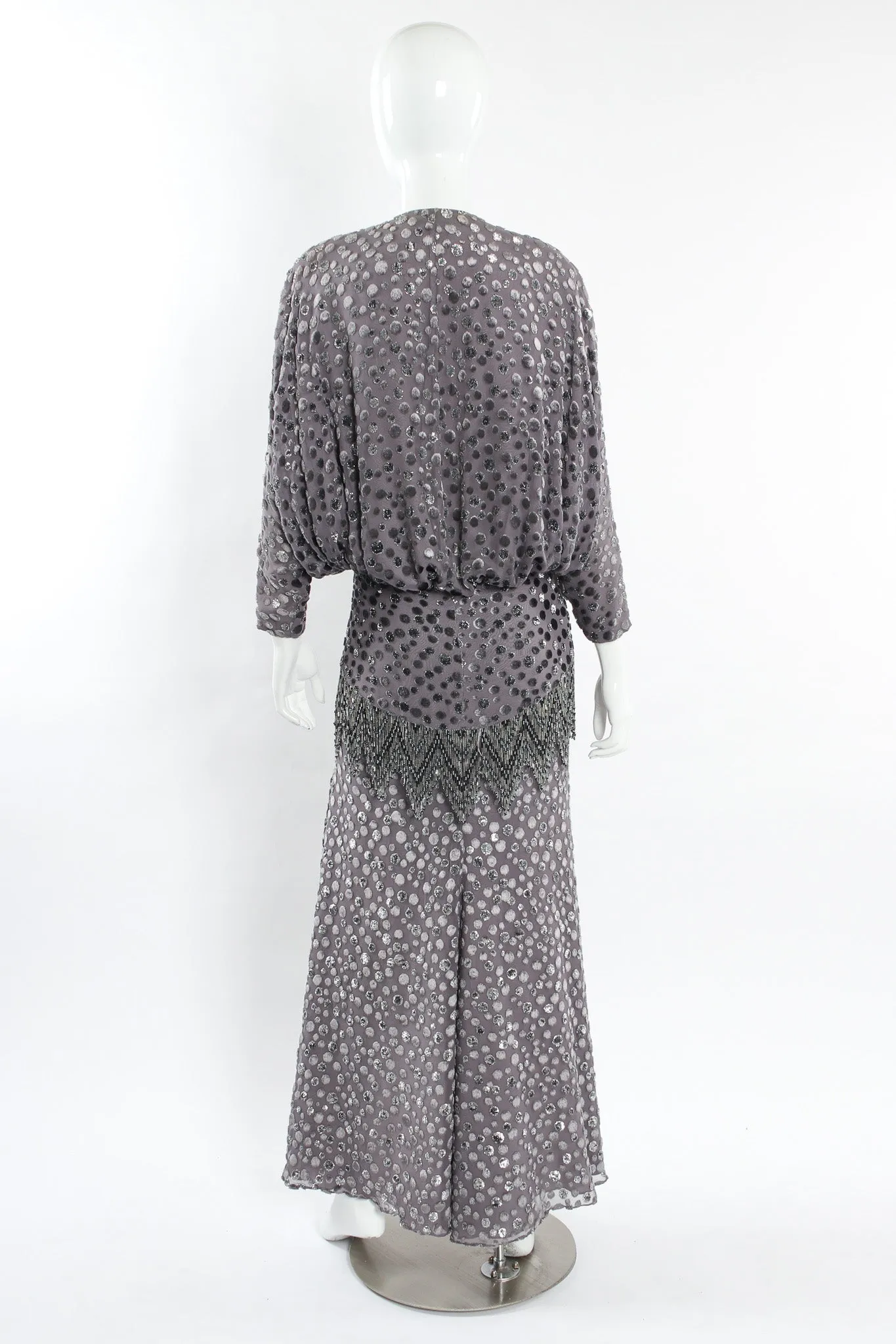 Polka Dot Beaded Silk Dress