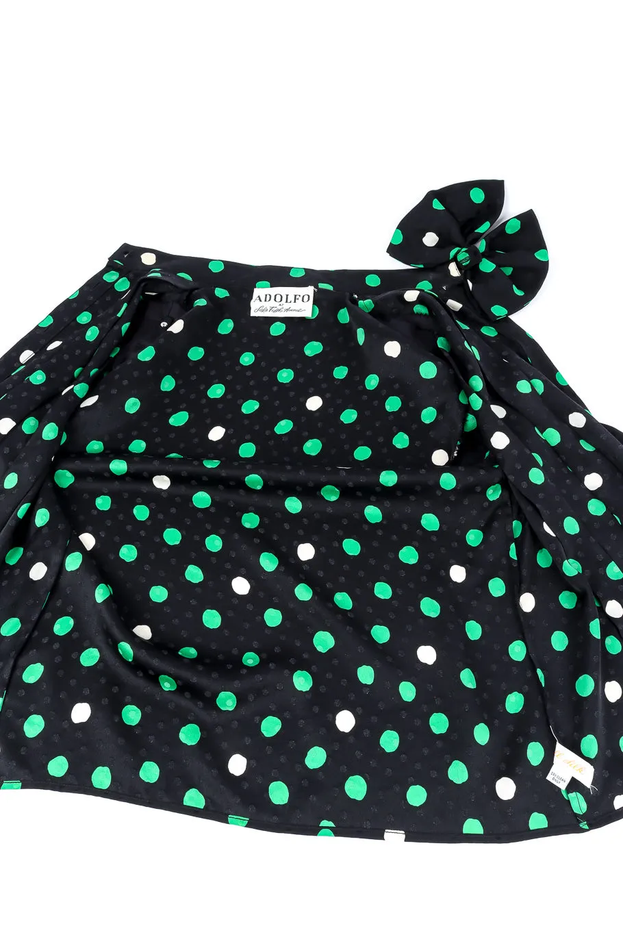 Polka Dot Print Silk Blouse and Skirt Set