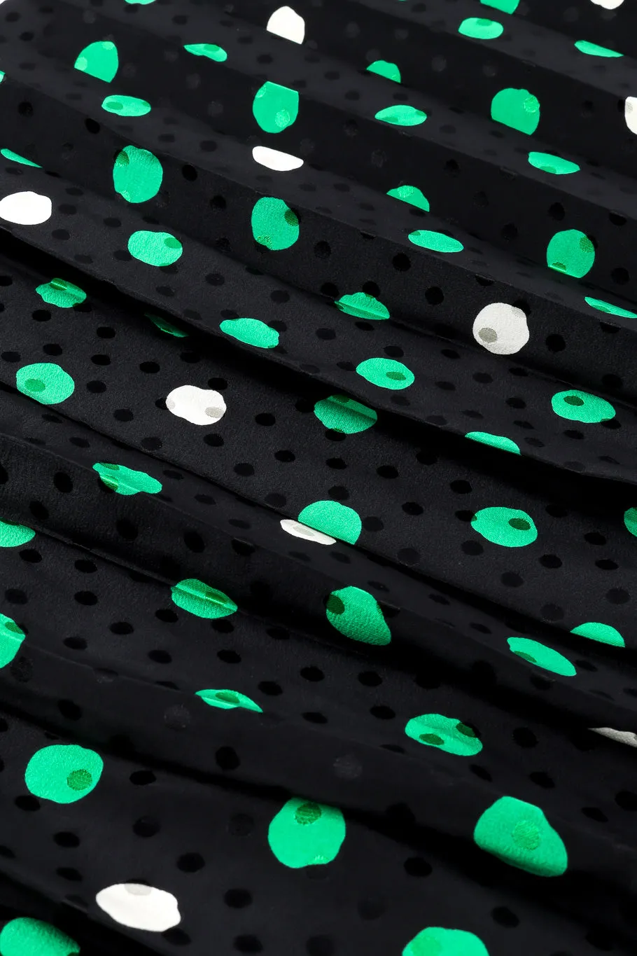 Polka Dot Print Silk Blouse and Skirt Set