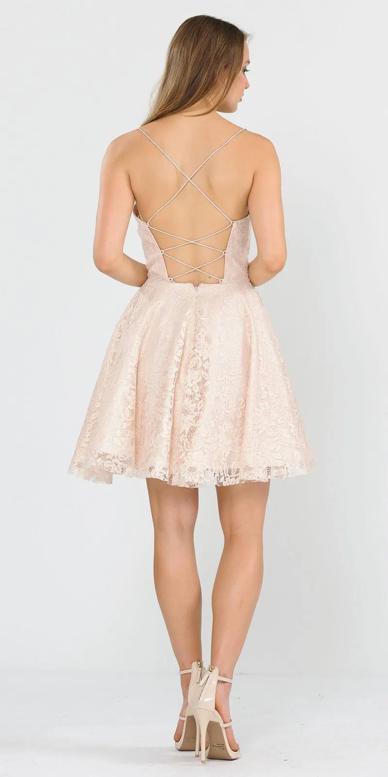 Poly USA 8388 Homecoming Short Dress with Pockets