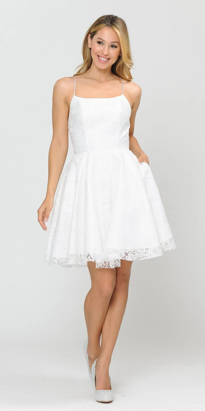 Poly USA 8388 Homecoming Short Dress with Pockets