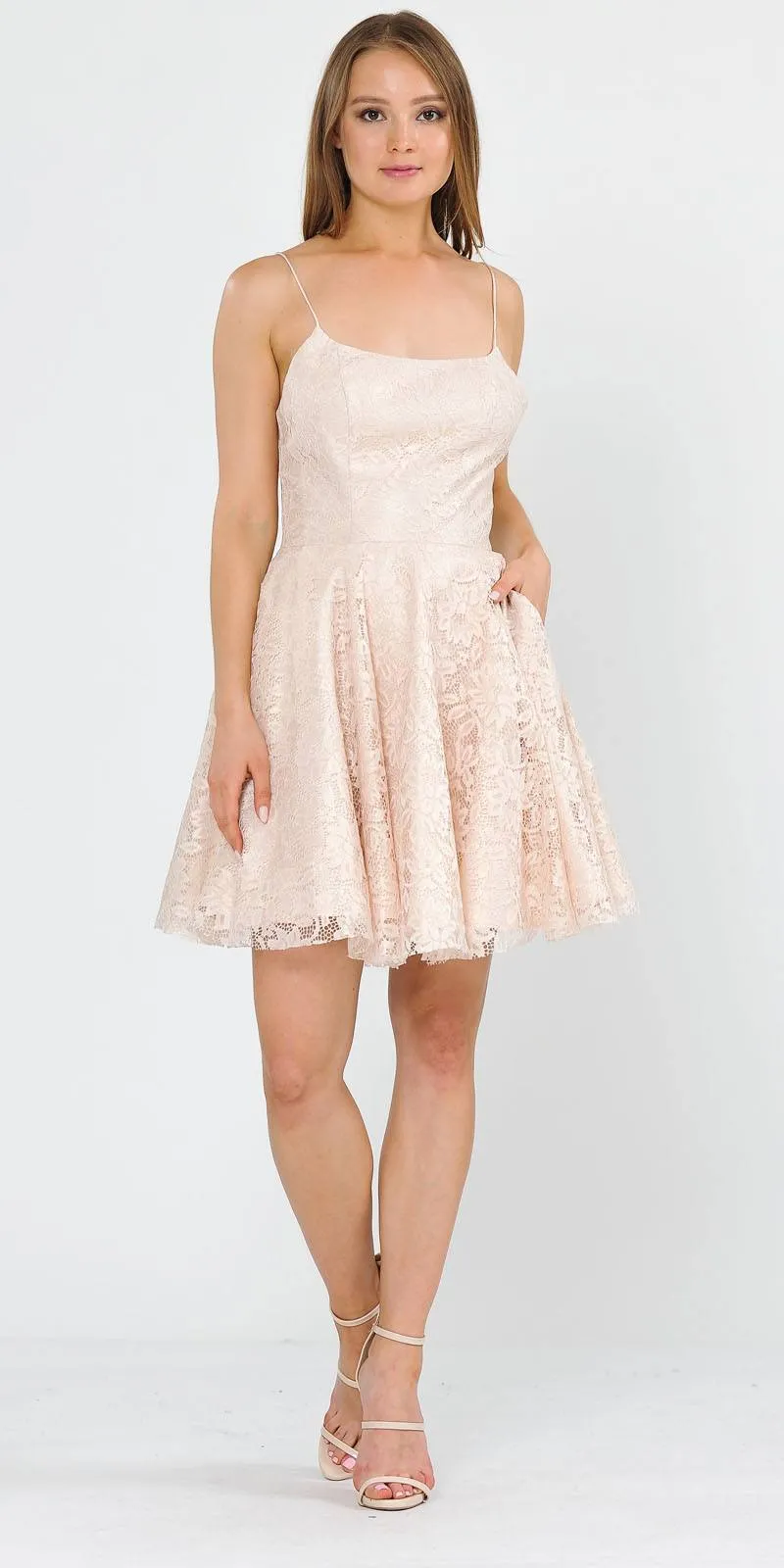 Poly USA 8388 Homecoming Short Dress with Pockets