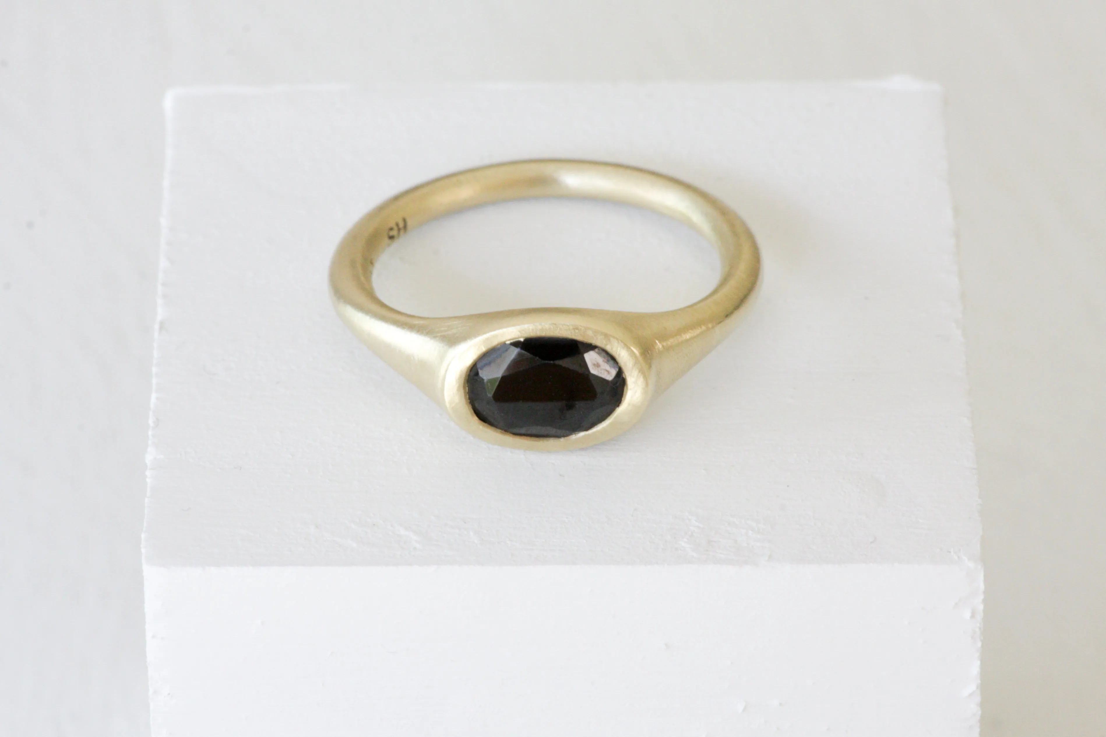 Princess Crown Gold & Onyx Signet Ring