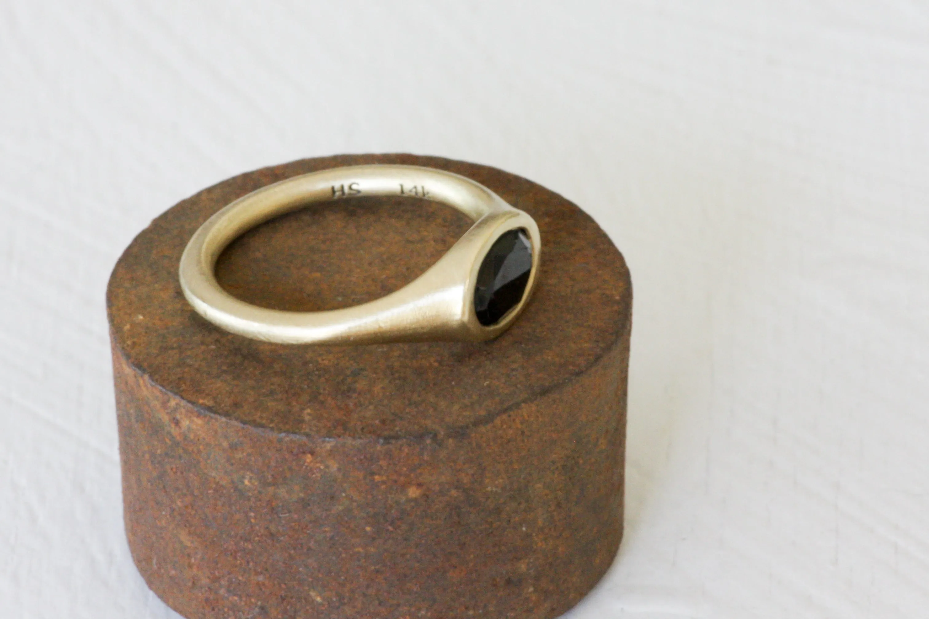 Princess Crown Gold & Onyx Signet Ring