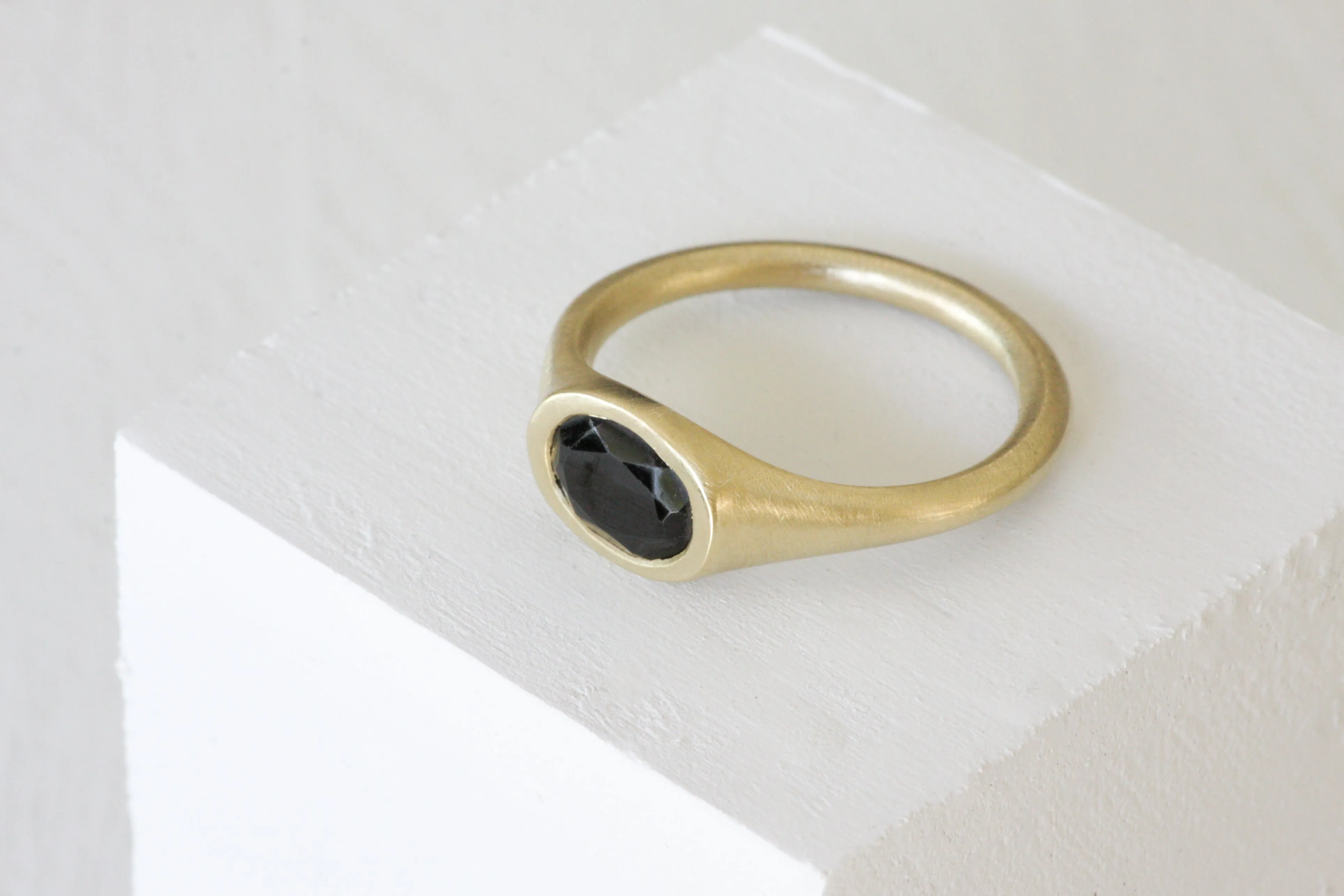 Princess Crown Gold & Onyx Signet Ring