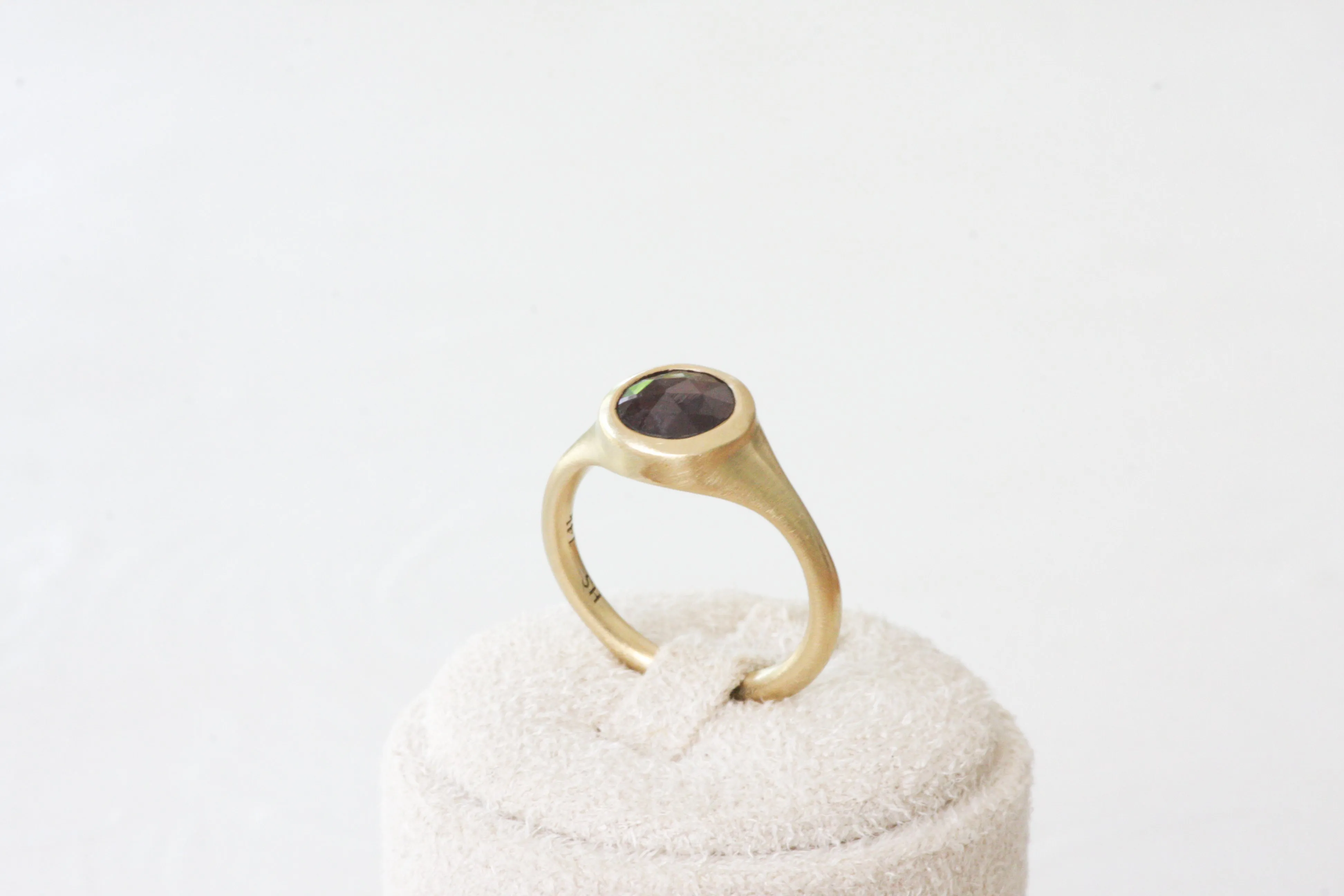 Princess Crown Gold & Round African Sapphire Signet Ring