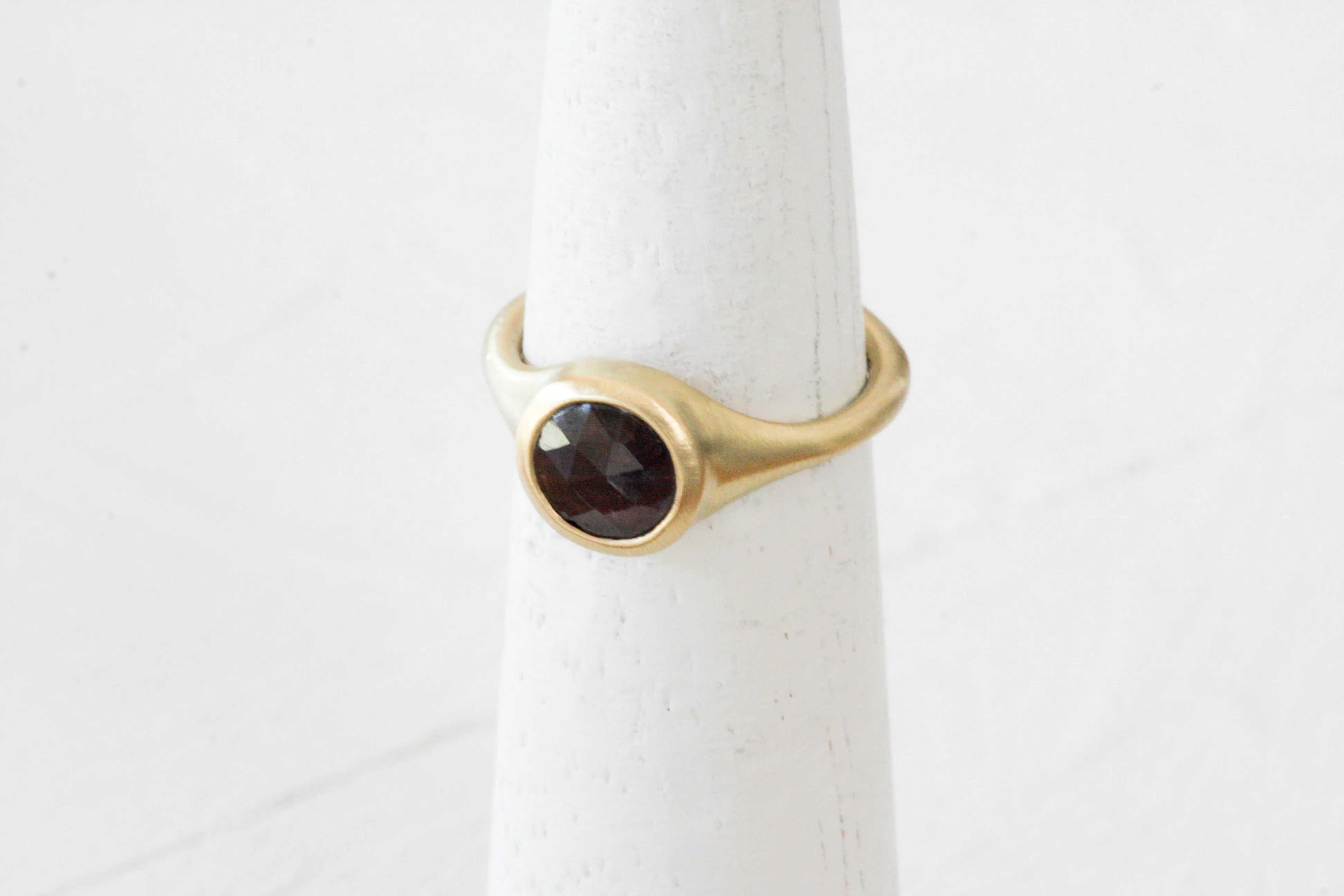 Princess Crown Gold & Round African Sapphire Signet Ring