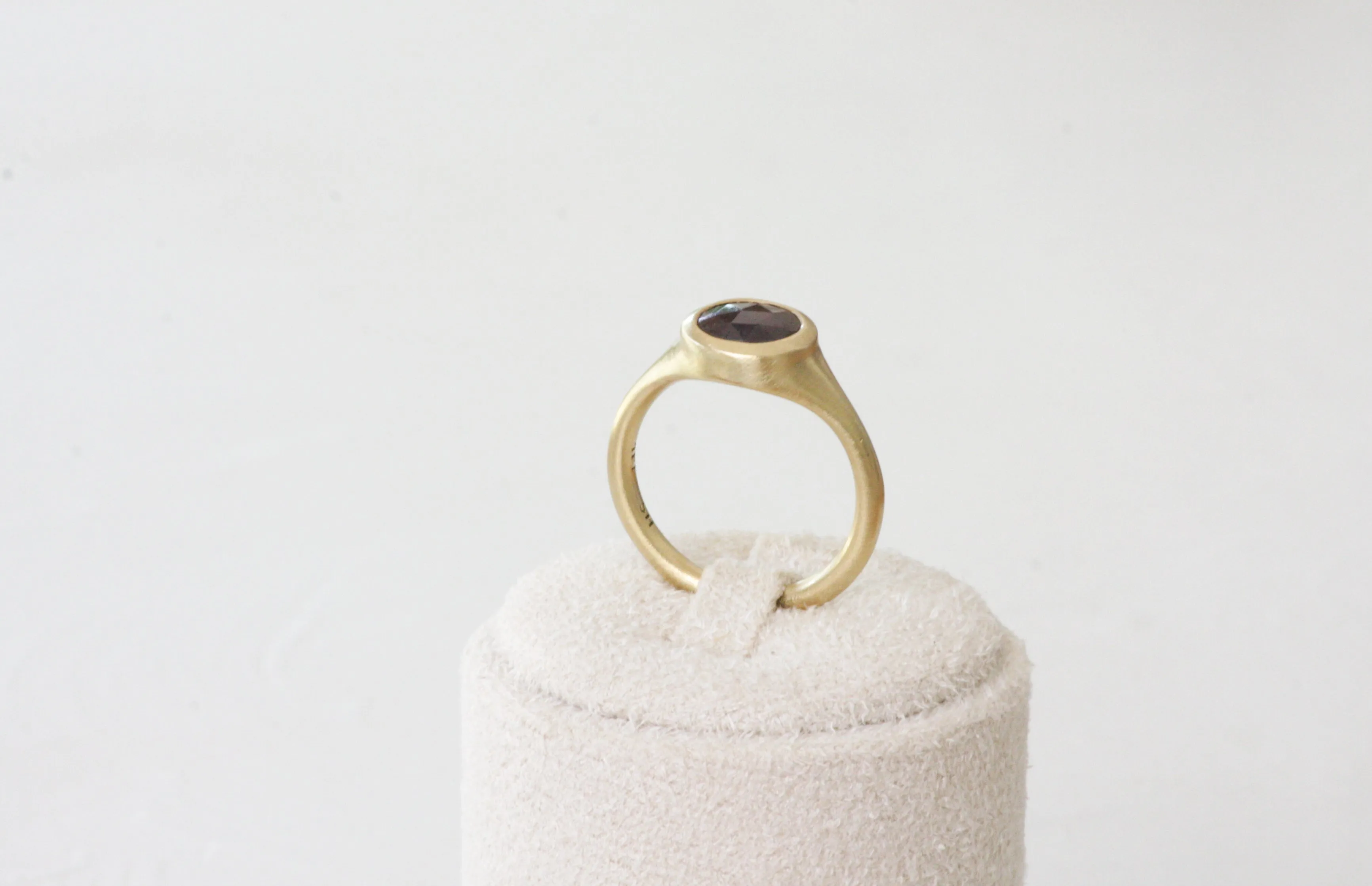 Princess Crown Gold & Round African Sapphire Signet Ring