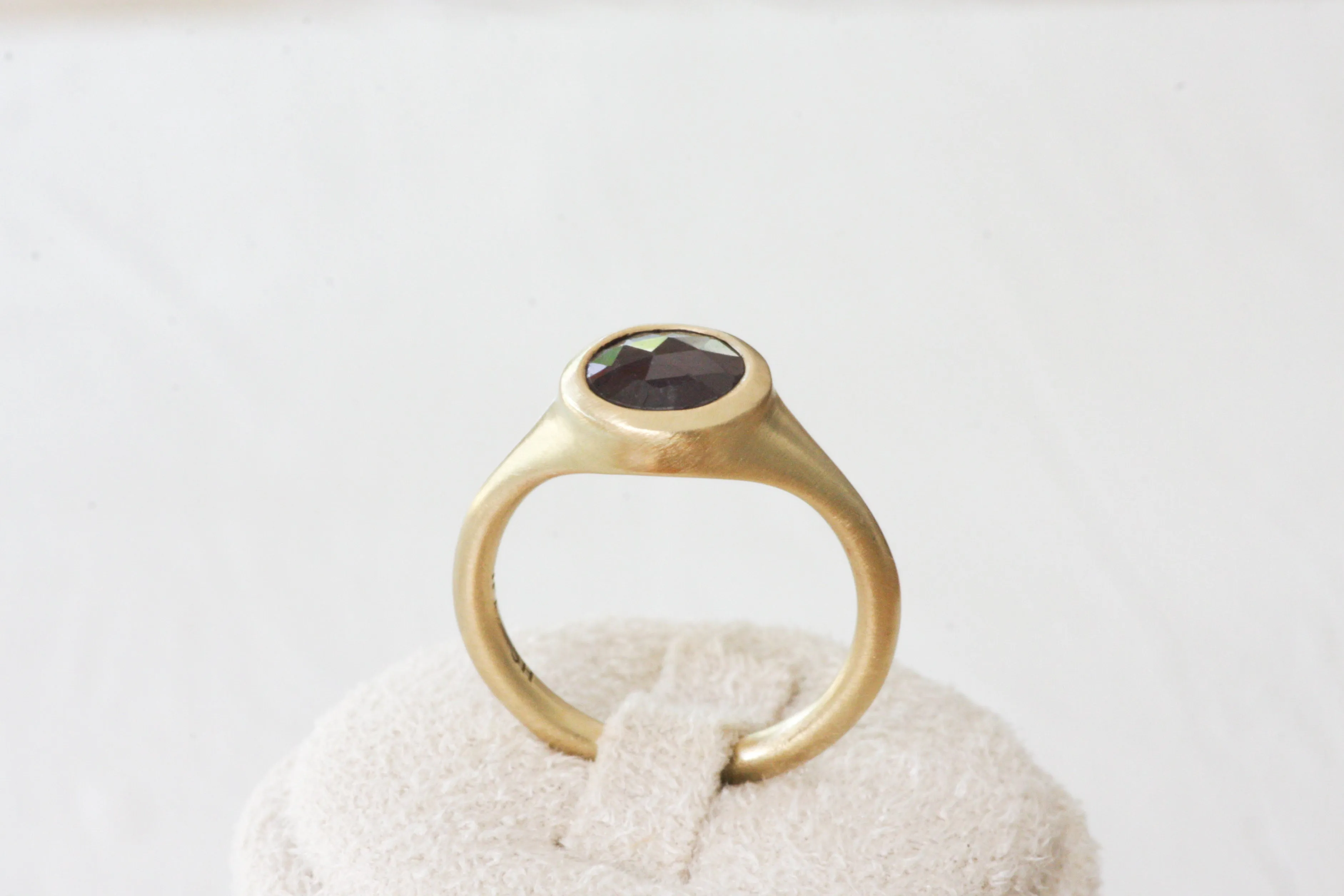 Princess Crown Gold & Round African Sapphire Signet Ring
