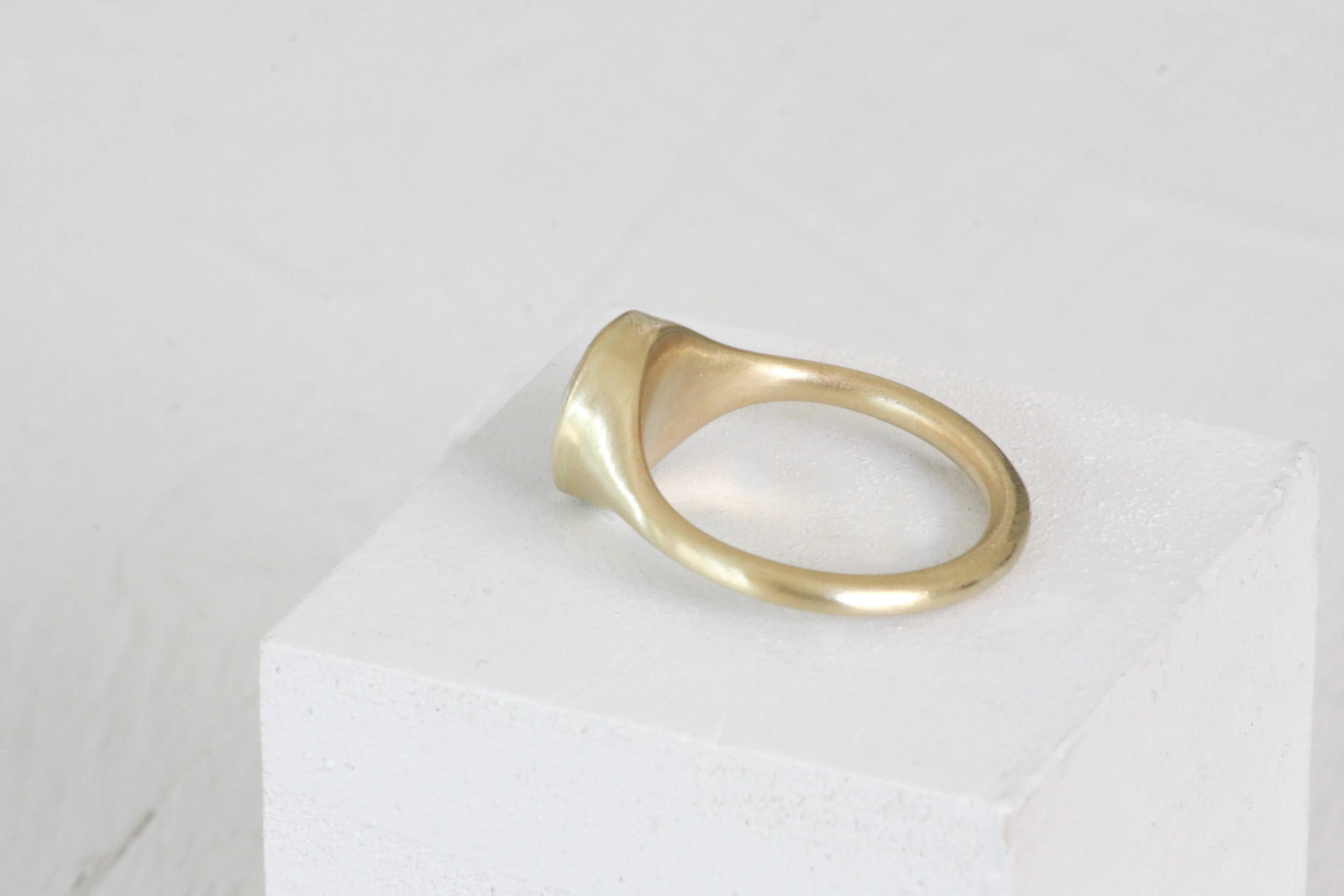 Princess Crown Gold & Round African Sapphire Signet Ring