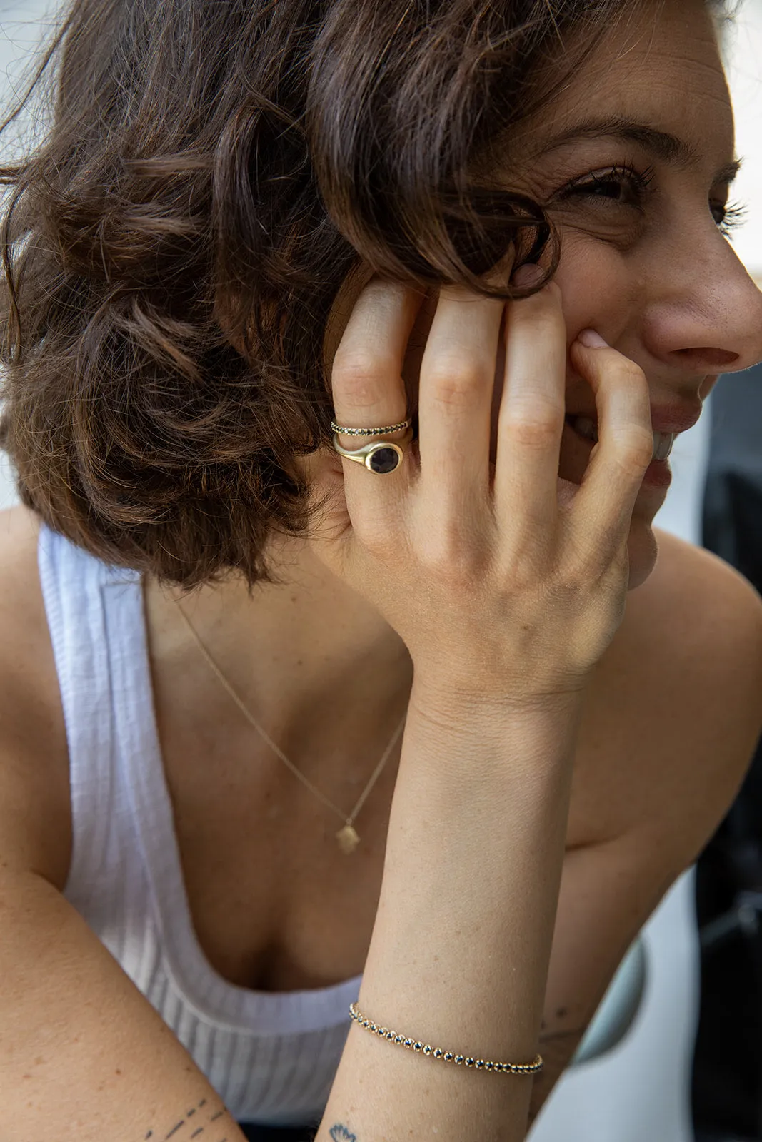 Princess Crown Gold & Round African Sapphire Signet Ring