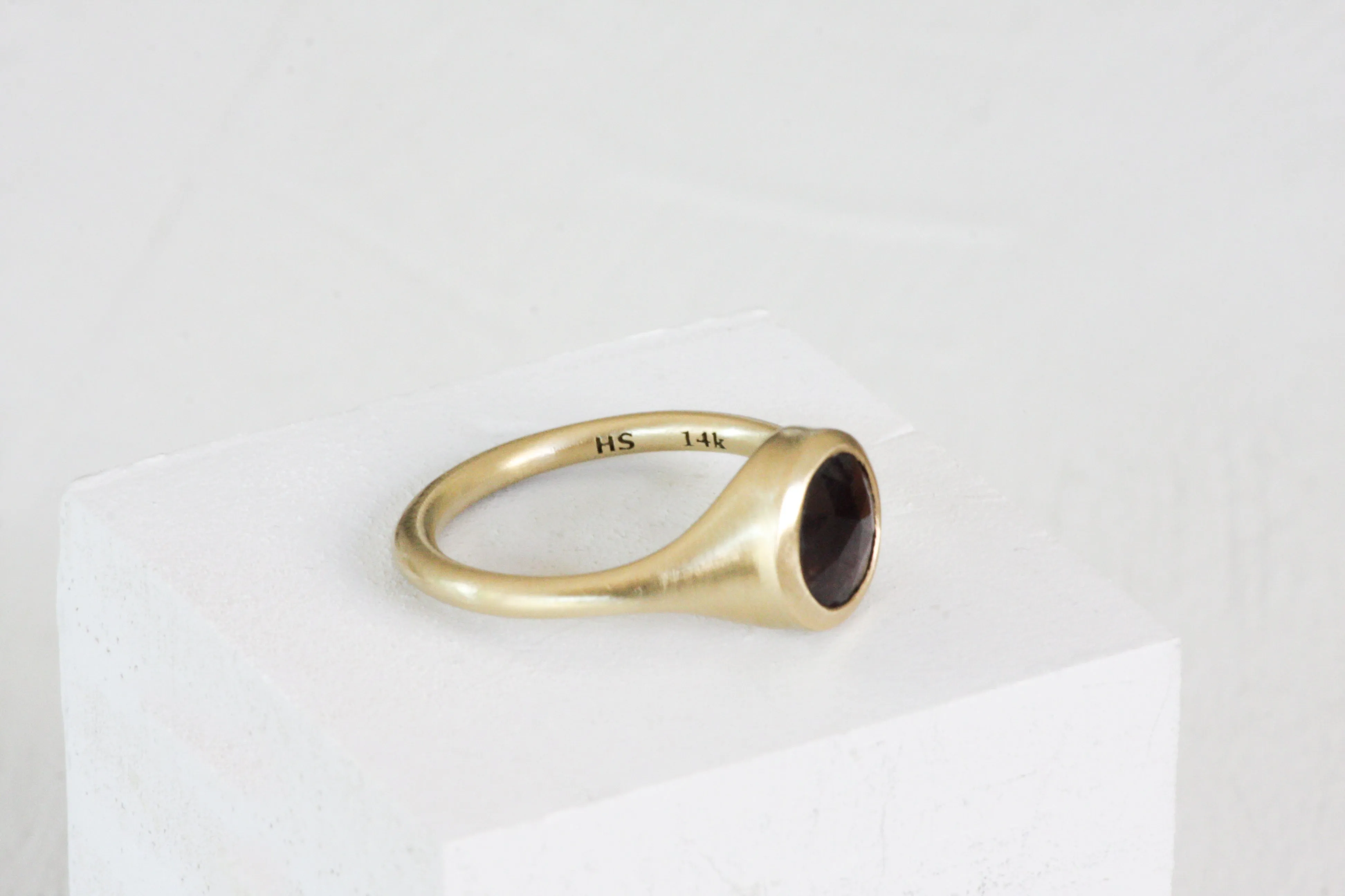 Princess Crown Gold & Round African Sapphire Signet Ring
