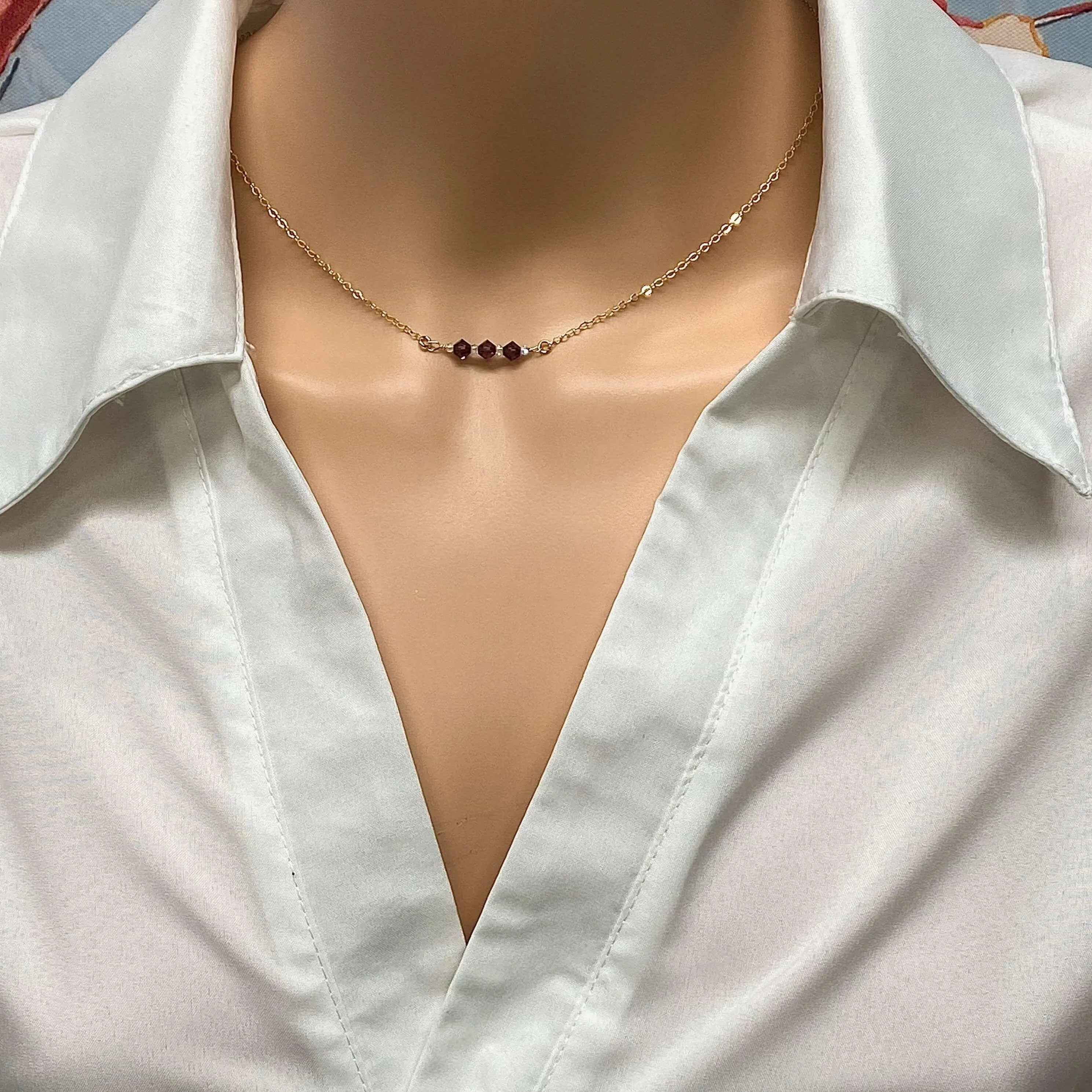 Purple Amethyst Crystal  Bar Necklace