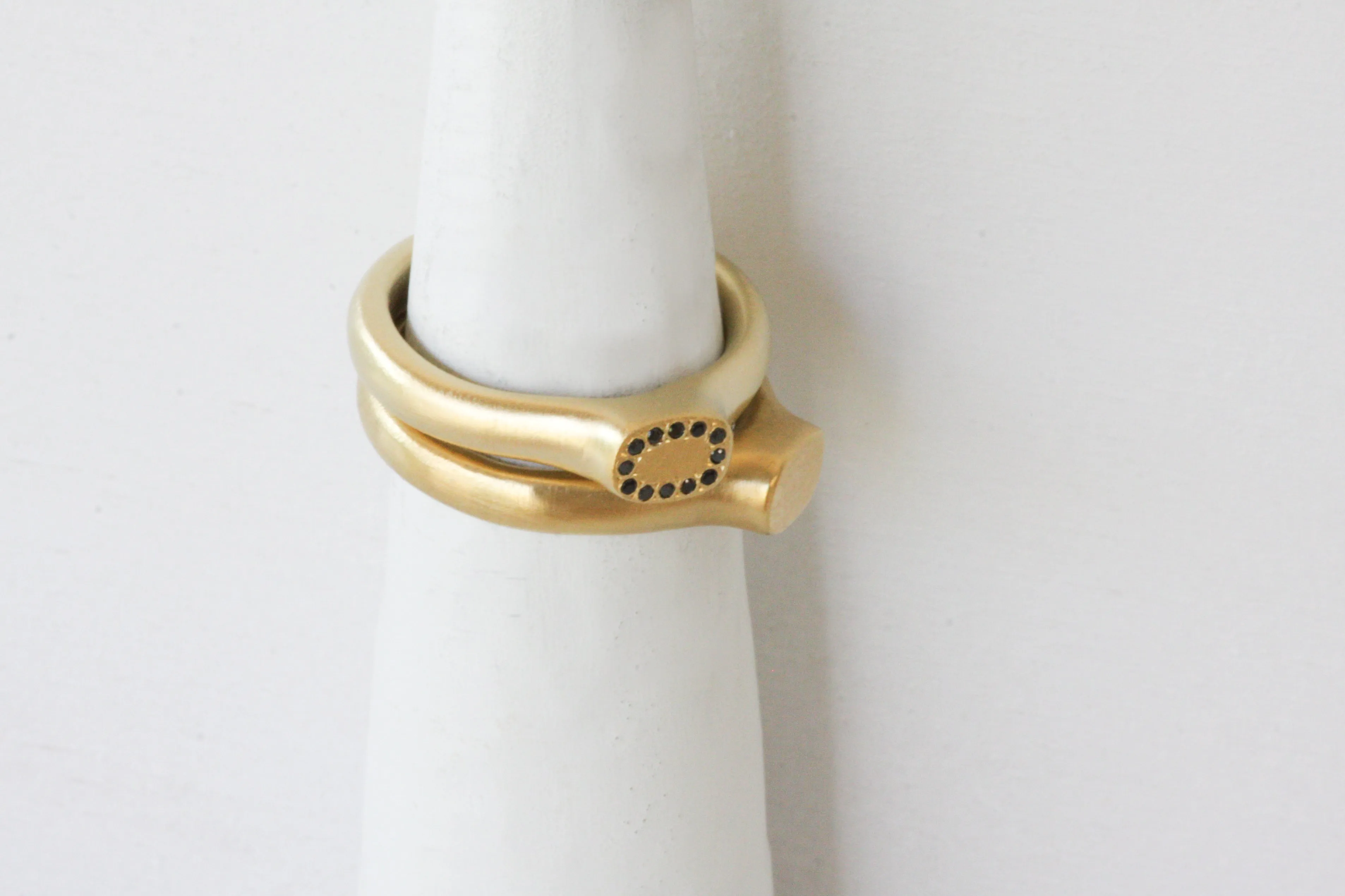 Queen Crown Gold & Diamond Signet Ring