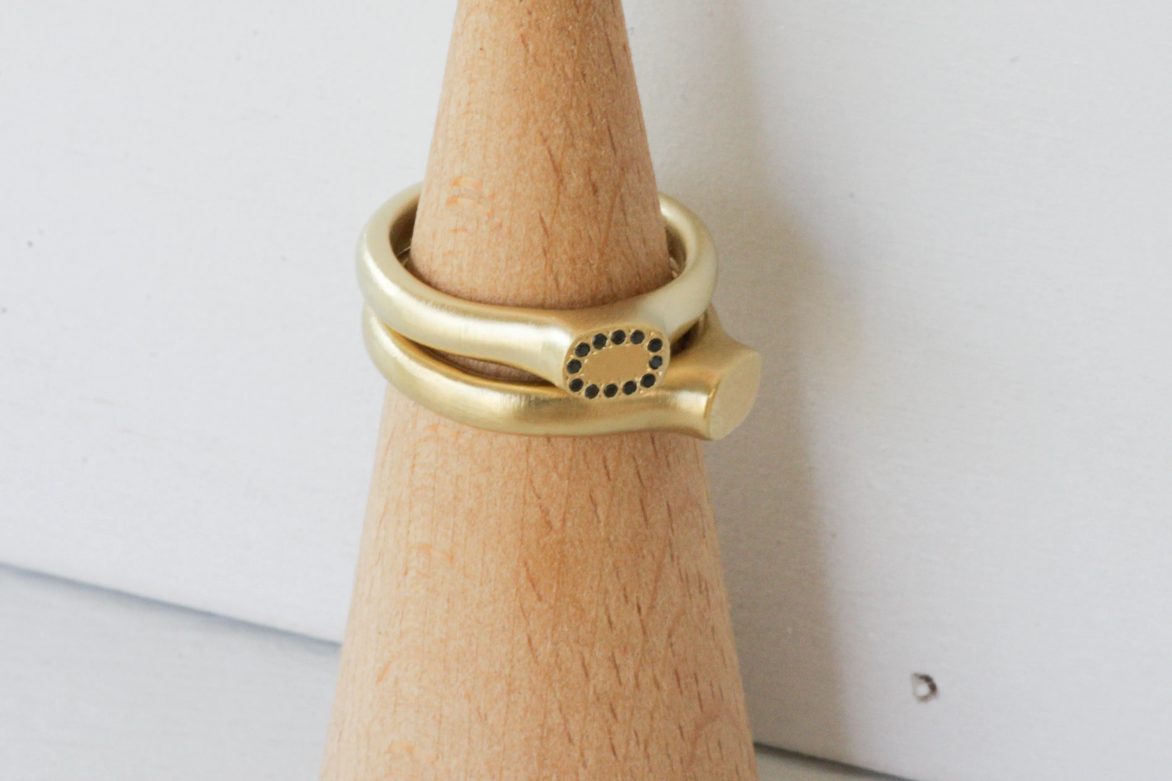 Queen Crown Gold & Diamond Signet Ring