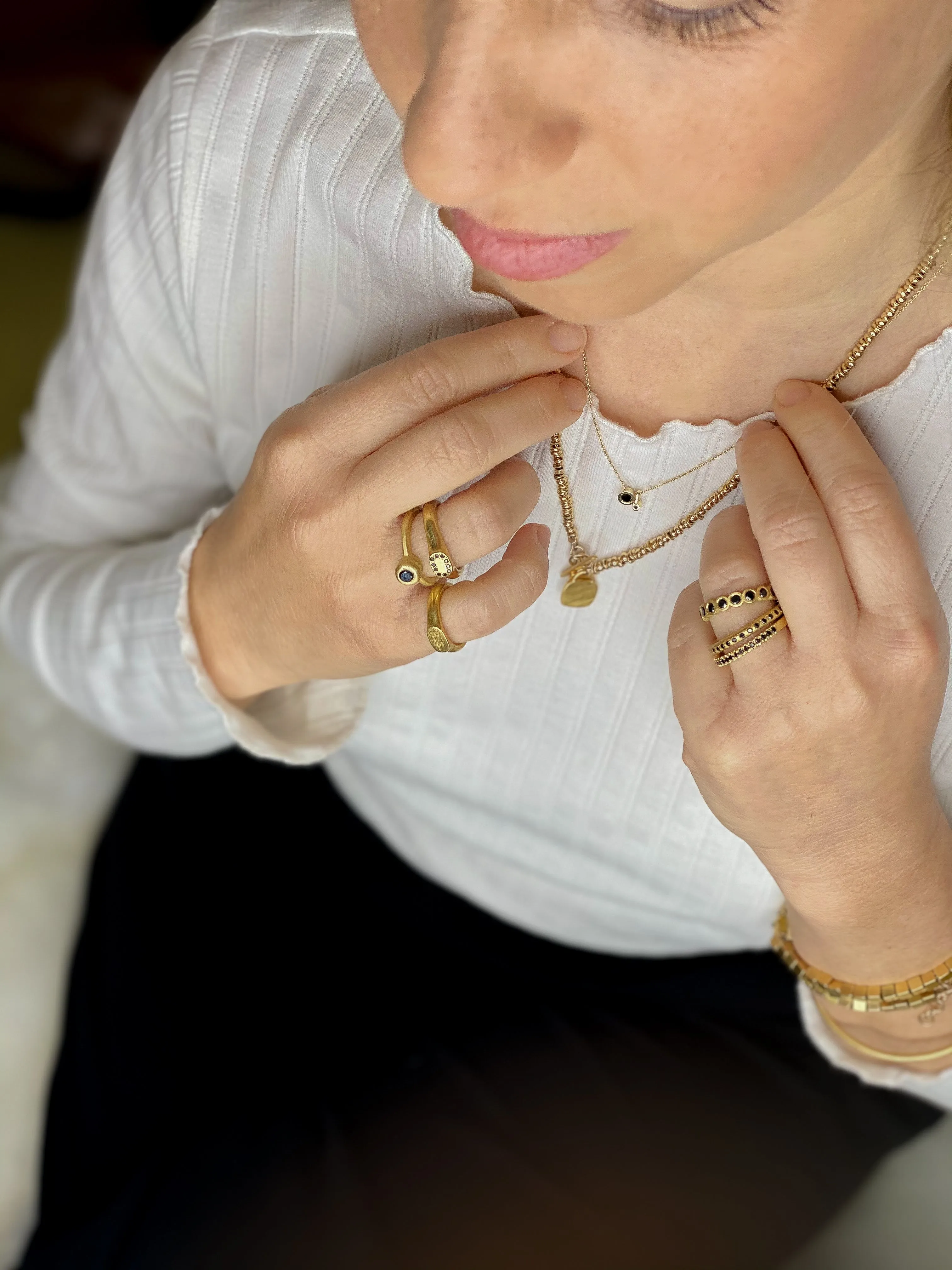 Queen Crown Gold & Diamond Signet Ring