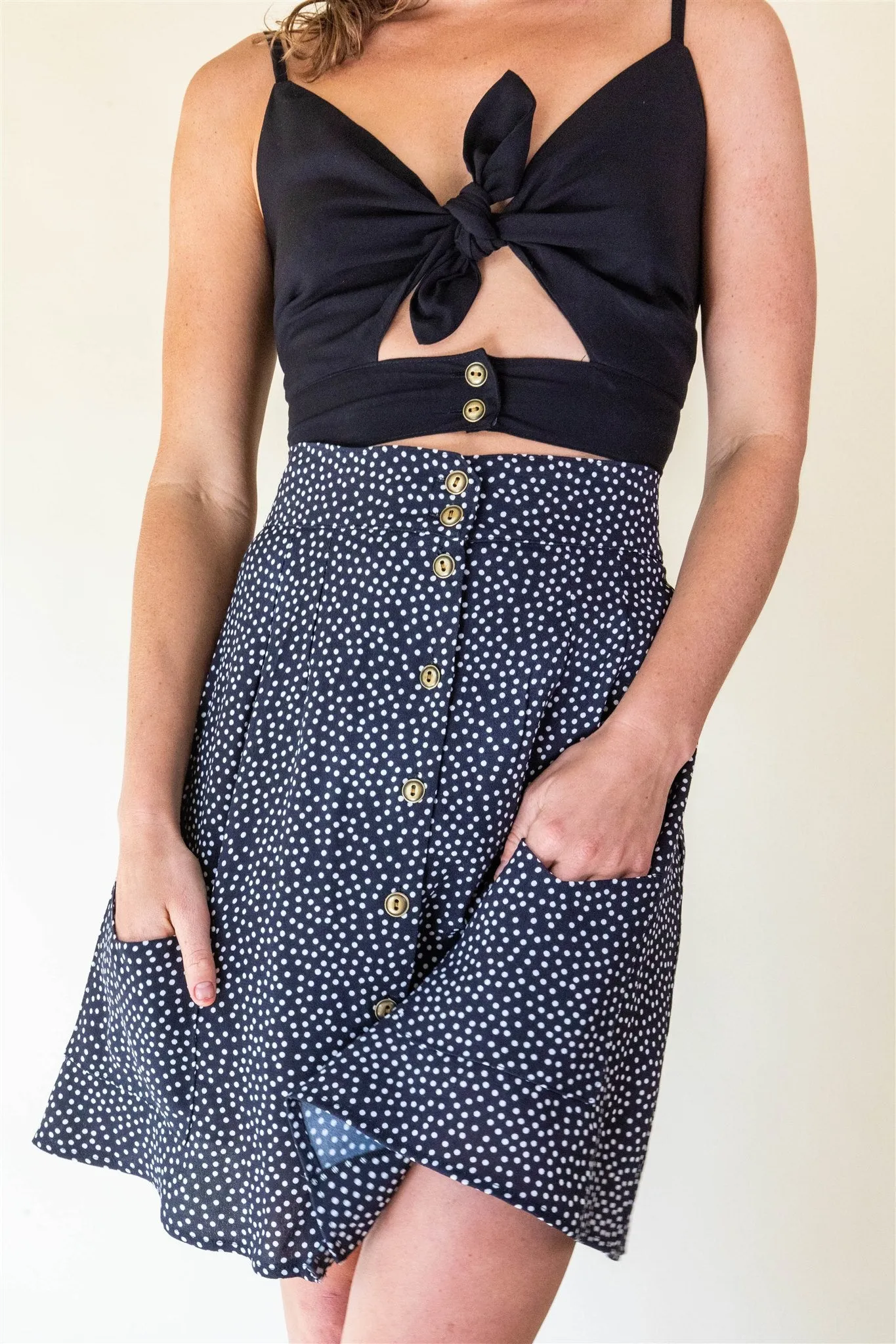 Rah Rah Skirt in Black Polka Dot