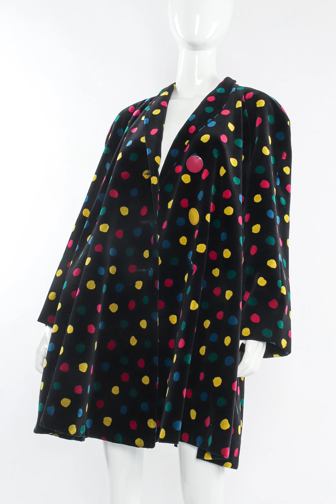 Rainbow Polka Dot Velvet Coat