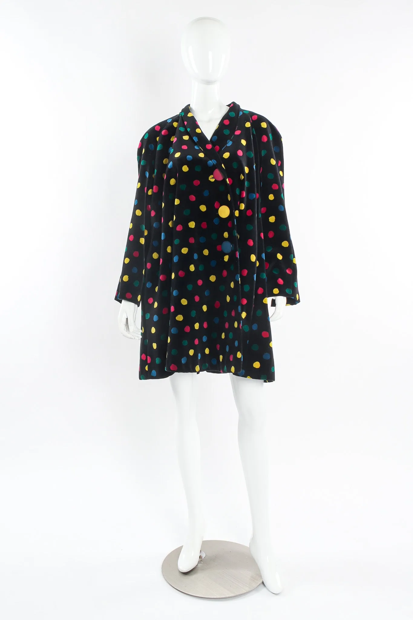 Rainbow Polka Dot Velvet Coat