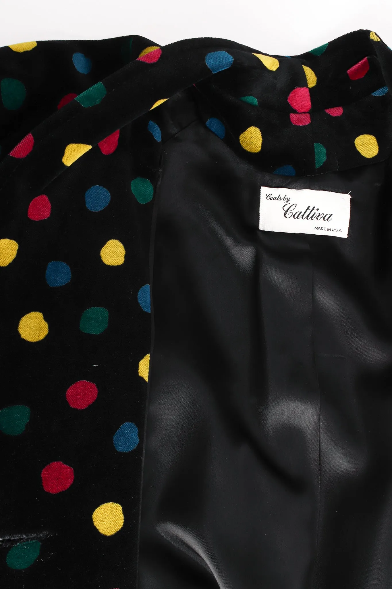 Rainbow Polka Dot Velvet Coat