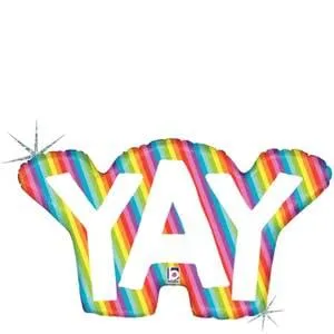 Rainbow YAY supershape balloon