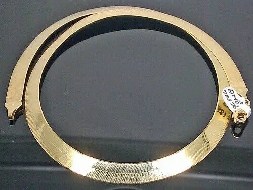 Real 10K Yellow Gold  20" Inch 7mm Herringbone Men Women Necklace chain