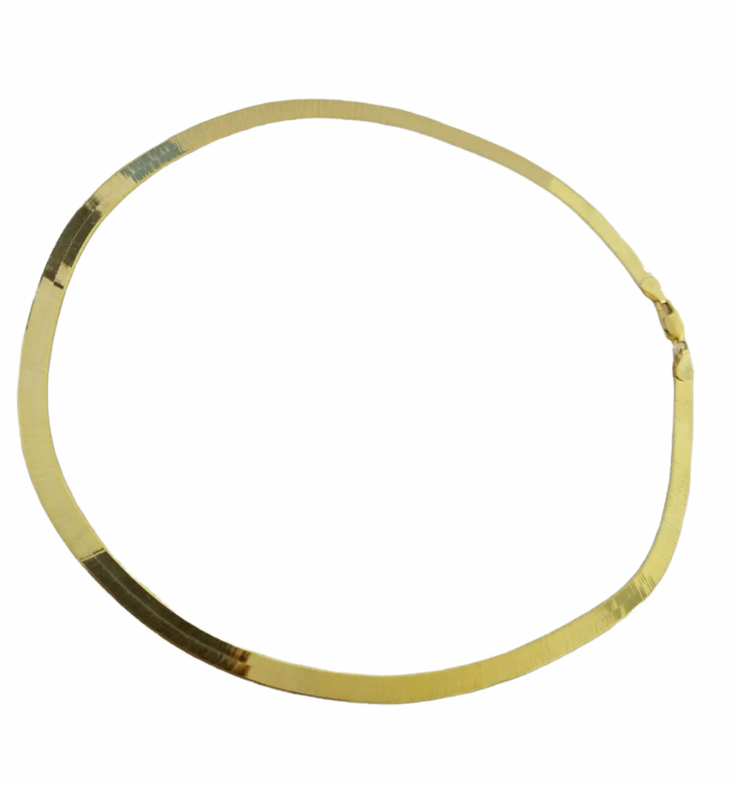 Real 10K Yellow Gold Herringbone Chain Necklace 20 Inch 5mm Lobster lock