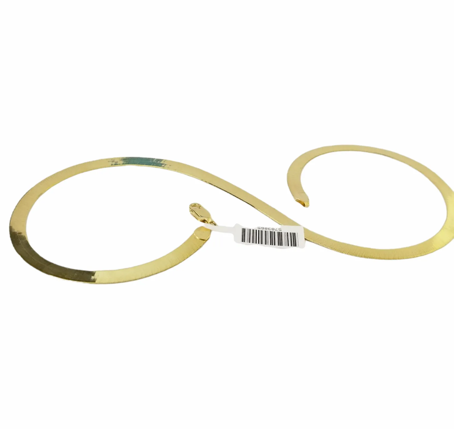 Real 10K Yellow Gold Herringbone Chain Necklace 20 Inch 5mm Lobster lock