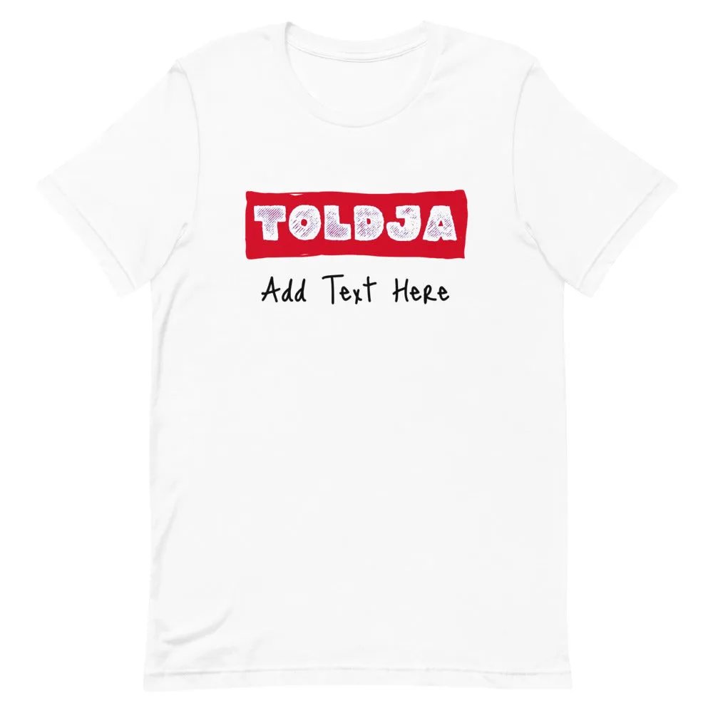 Red Background Customizable Toldja T-Shirt
