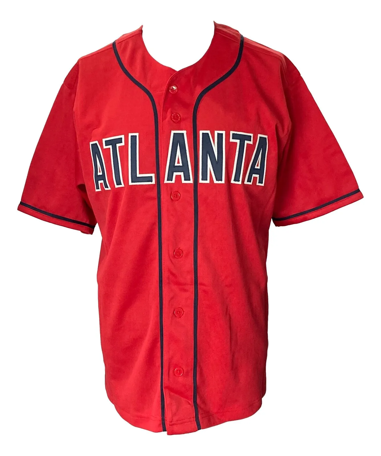 Ronald Acuna Jr Signed Custom Red Pro-Style Baseball Jersey JSA ITP