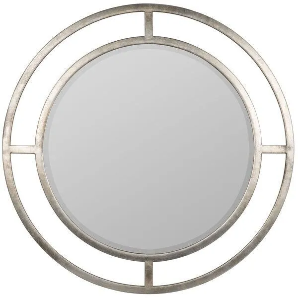 Round Beveled Silver Finish 36" Mirror