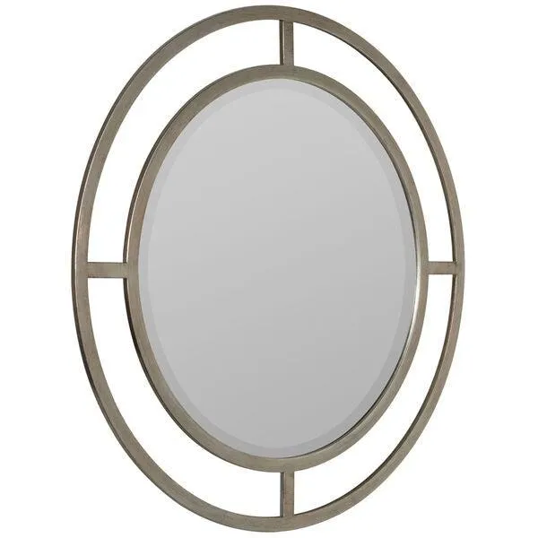 Round Beveled Silver Finish 36" Mirror