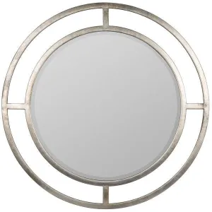 Round Beveled Silver Finish 36" Mirror