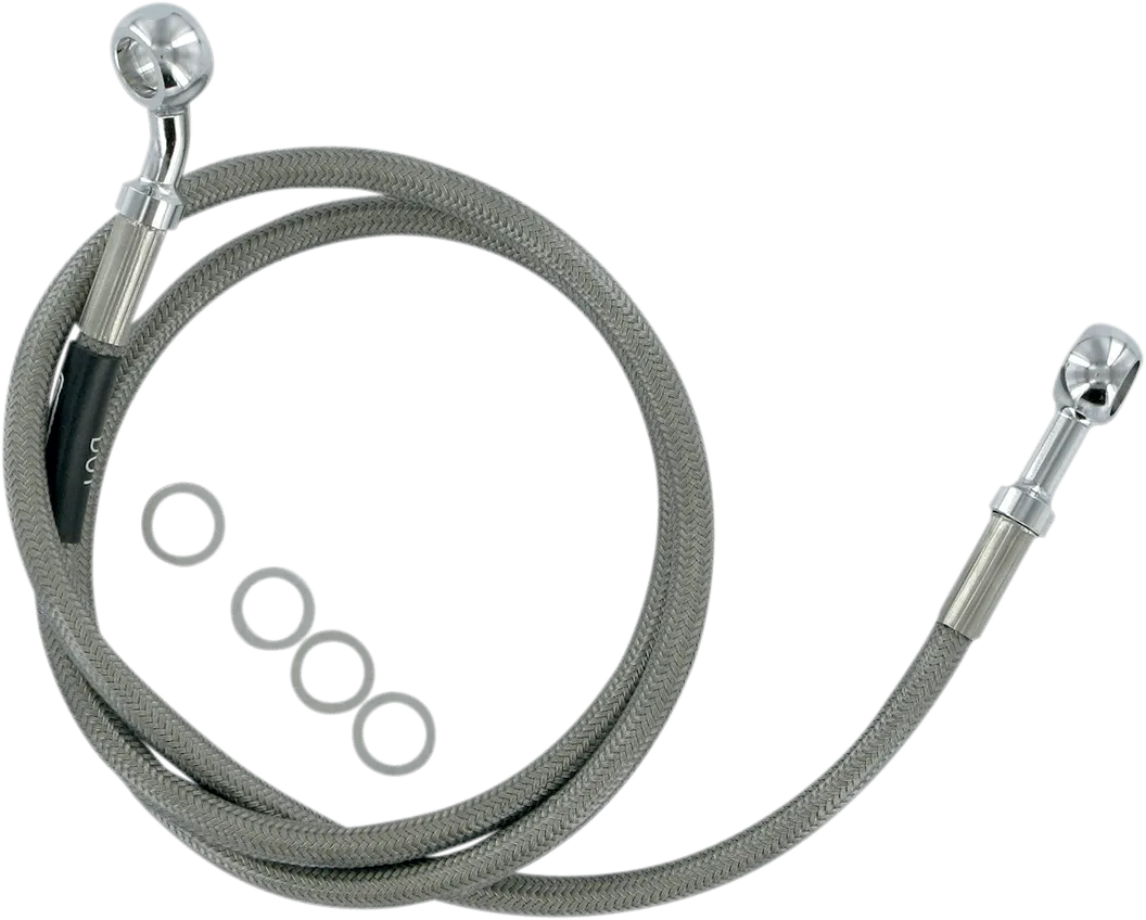 Russell R08782S Extended Length Braided Front Brake Line Kit -  12in. Length Upper - Stainless