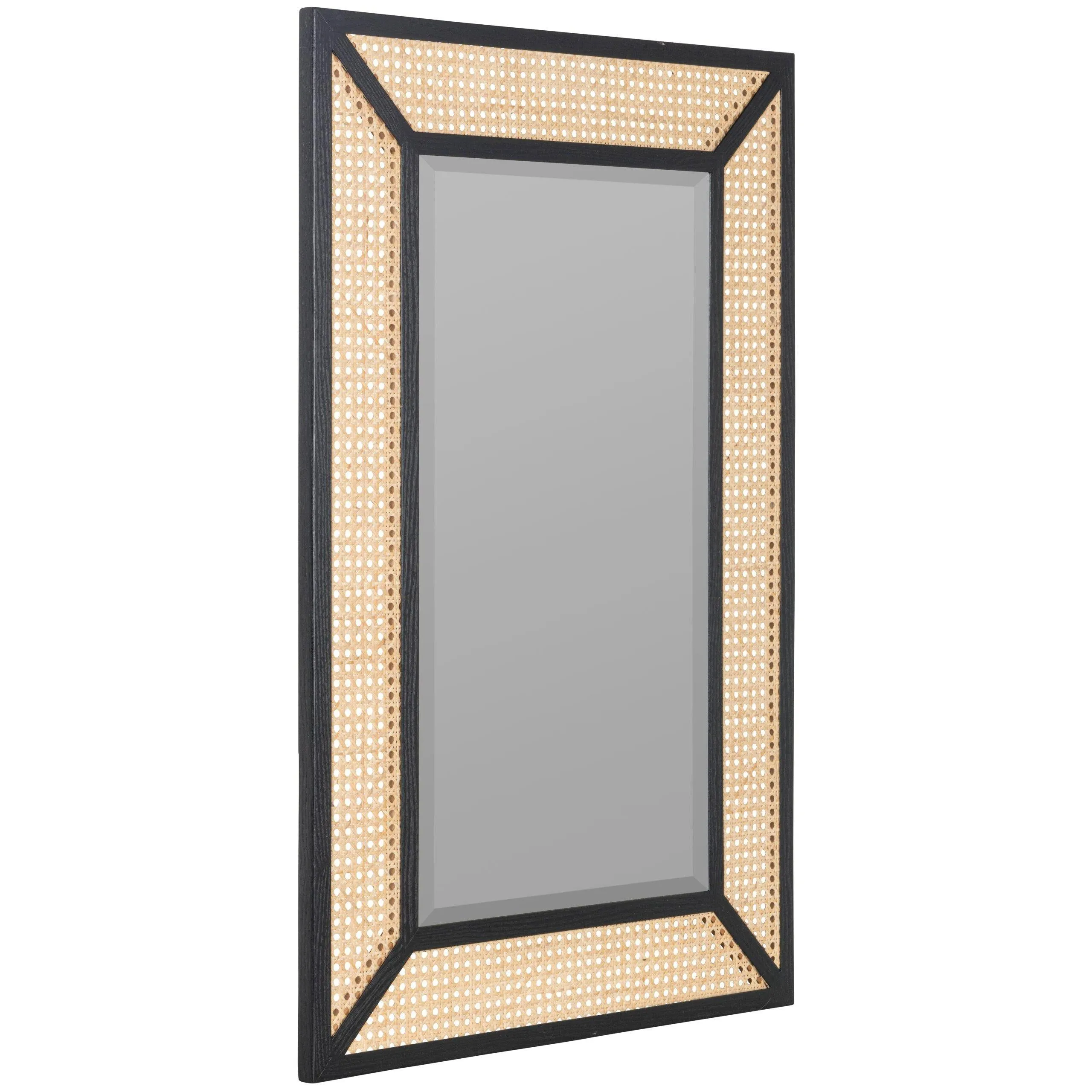 Seaside Caned 36" x 24" Dani Wall Mirror, Black