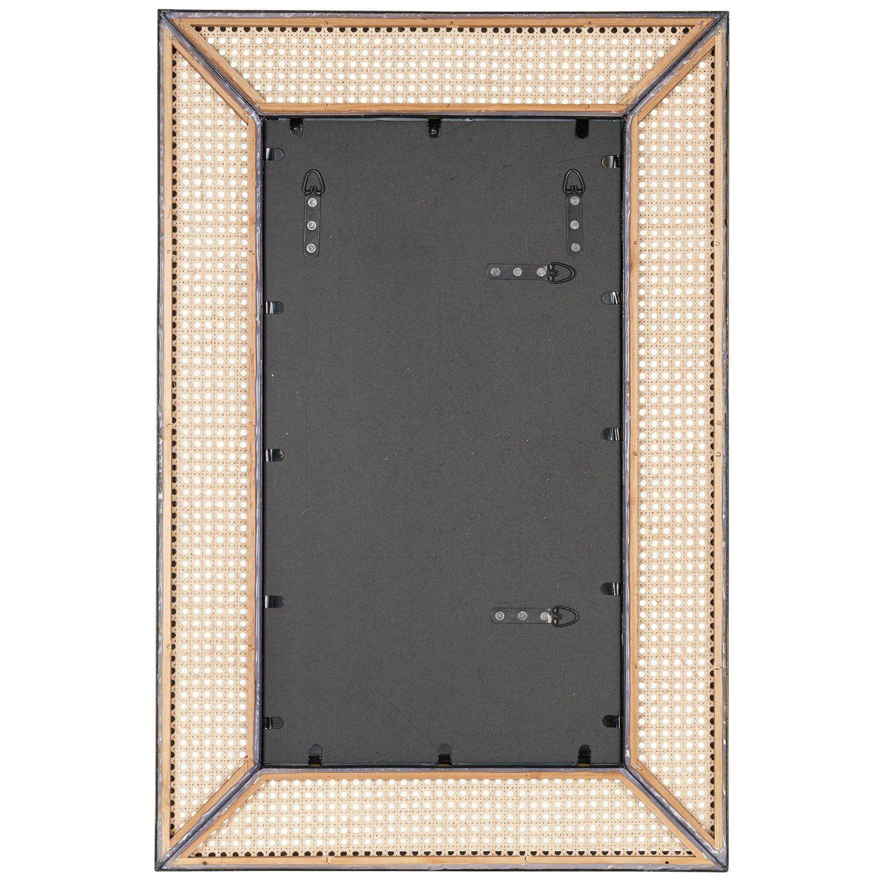 Seaside Caned 36" x 24" Dani Wall Mirror, Black