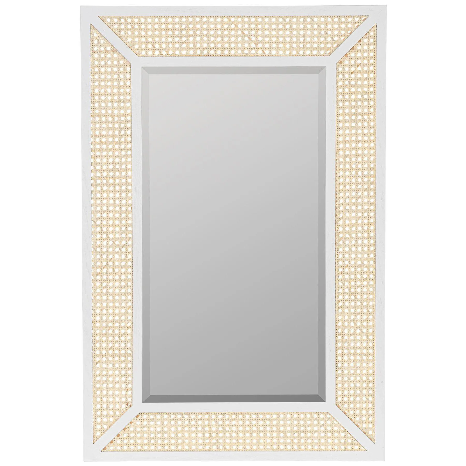 Seaside Caned 36" x 24" Dani Wall Mirror, White