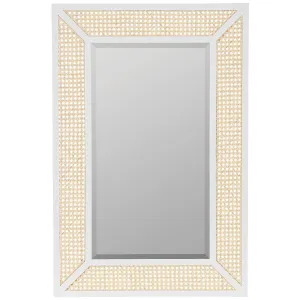Seaside Caned 36" x 24" Dani Wall Mirror, White