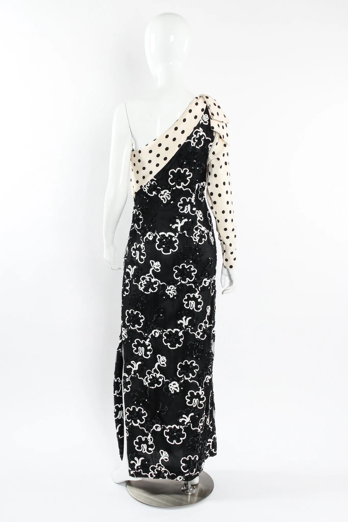 Sequin Floral Lace Polka Dot Dress