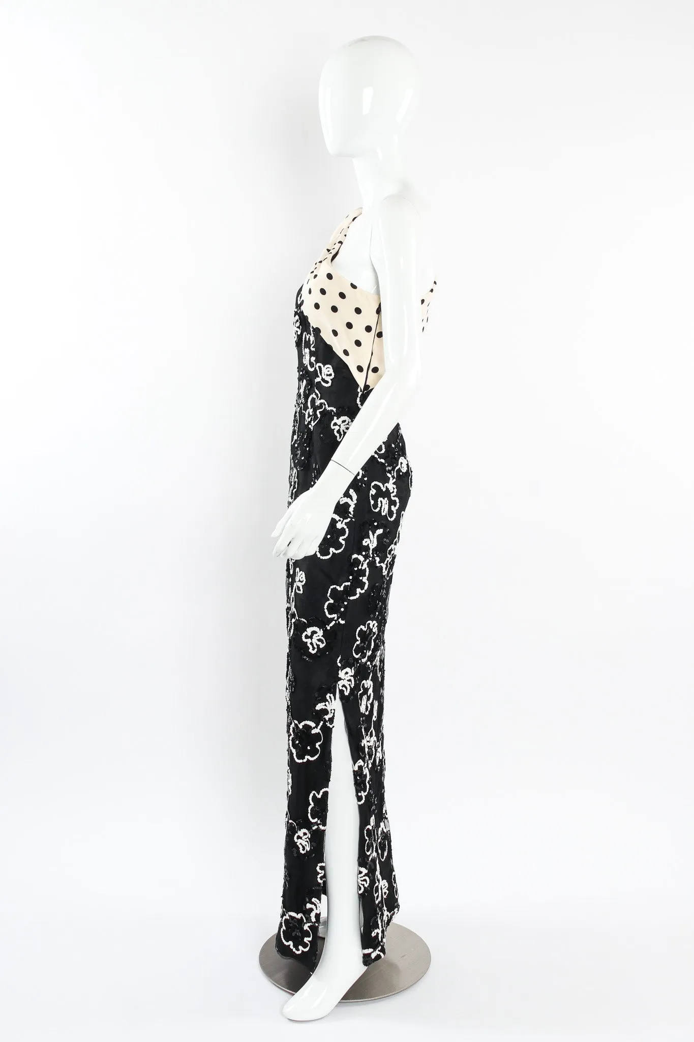 Sequin Floral Lace Polka Dot Dress