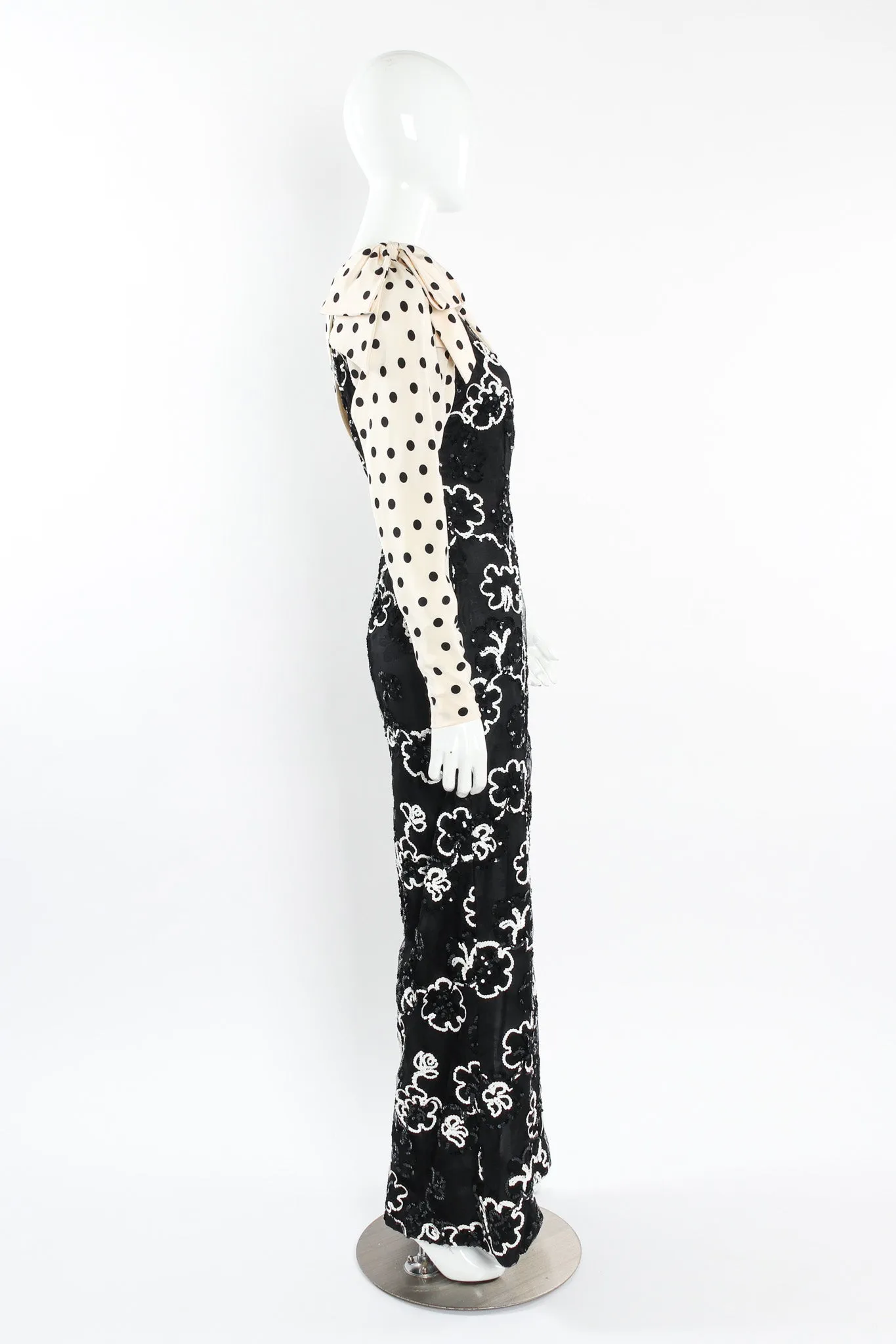 Sequin Floral Lace Polka Dot Dress