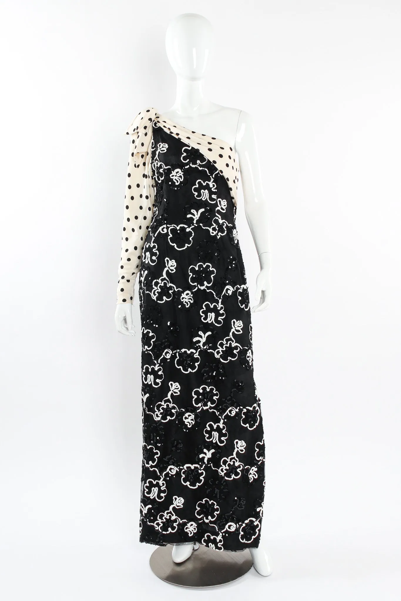 Sequin Floral Lace Polka Dot Dress